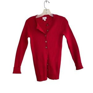 LuLaRoe BECKY Button Red Cardigan Sweater Size EXTRA SMALL